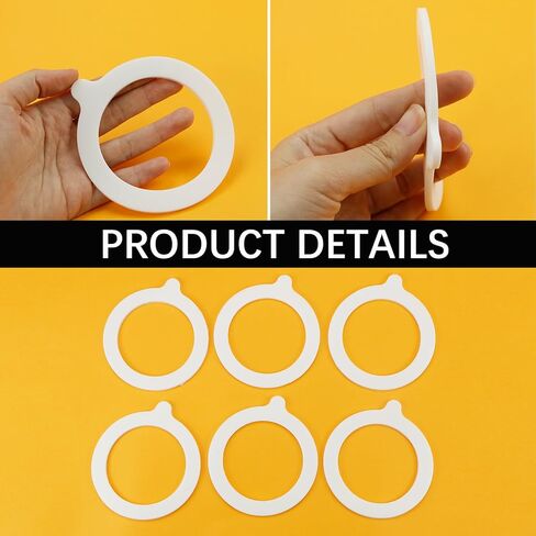 6 قطع من الأختام المطاطية للجرار الزجاجية، حشيات بديلة من السيليكون، أختام مطاطية مانعة للتسرب، لأختام مرطبانات التعليب، لحفظ الطعام، أبيض in Kuwait