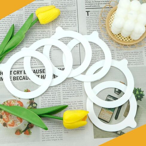 6 قطع من الأختام المطاطية للجرار الزجاجية، حشيات بديلة من السيليكون، أختام مطاطية مانعة للتسرب، لأختام مرطبانات التعليب، لحفظ الطعام، أبيض in Kuwait