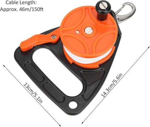 150ft Dive Reel with Thumb Stopper,Compact High Visibility Dive Reel Kayak Anchor,Retractable Line Diving Reel Finger Spool for Safety Underwater Diving Snorkeling in Saudi Arabia