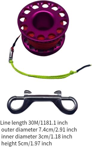 Scuba Diving Reel, Dive Spool Reel with 30M/100ft High Visibility Line, Scuba Spool Finger Reel for Underwater Activities in Saudi Arabia