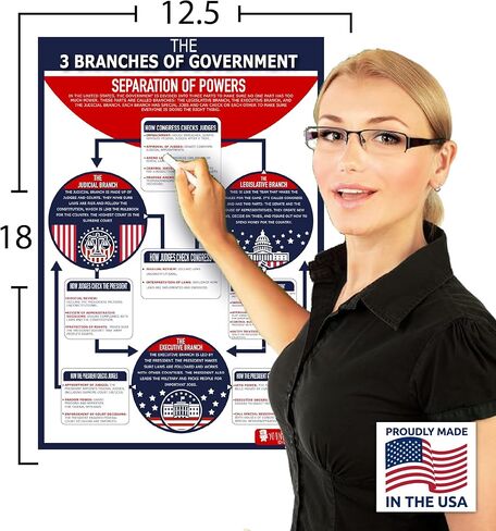 16 US Government History LARGE poster pack Charts for classrooms 12.5x18 Matt (Young N Refined) in Kuwait