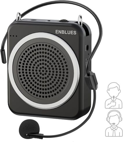 Voice Amplifier for Teachers with Wired Handheld Microphone and Headset Microphone, 2800mAh Mini Pa System Bluetooth Personal Portable Speaker for Classroom, Meeting and Yoga, Black in Saudi Arabia