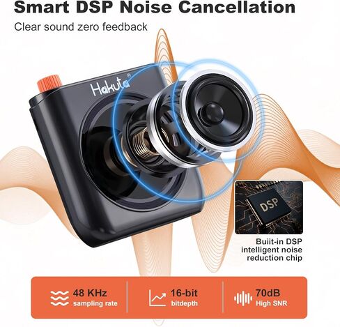 مضخم صوت هاكوتا مع ميكروفون لاسلكي مغناطيسي، مكبر صوت بلوتوث محمول للمعلمين مع 2 ميكروفون، مضخم صوت قابل لإعادة الشحن للفصول الدراسية/الاجتماعات/التدريب/في الهواء الطلق in Kuwait