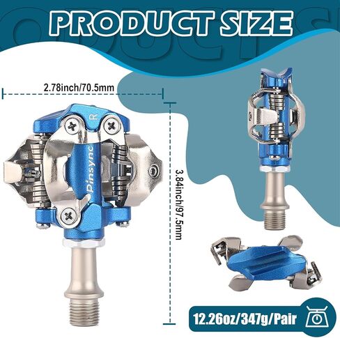 دواسات دراجة SPD، دواسات MTB بدون مشبك مع مرابط، دواسة دراجة جبلية من الألومنيوم CNC مزدوجة الجوانب مقاس 9/16 بوصة متوافقة مع نظام SPD، للدراجات الجبلية والحصى in Saudi Arabia
