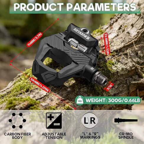 BUCKLOS SPD-SL Pedals Road Bike Clipless Flat Combo Dual Sides Pedal Compatible with Shimano Cleats-Carbon Fiber Sealed Bearing Bicycle Pedals Ride with Sneakers/Cycling Shoes in Saudi Arabia