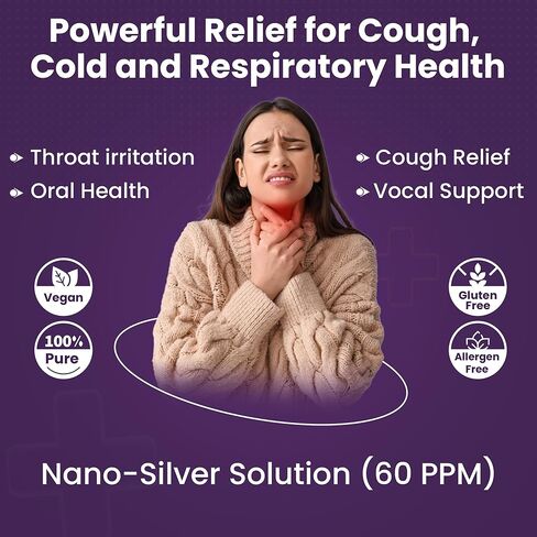 OPTIVIDA Health Natural Colloidal Silver Lozenges 60PPM Elderberry W/Vitamins, Sore Throat, Coughs, Supports Immune System, Fast-Acting Cough Drops, Organic Elderberry (1 Pack) in Kuwait