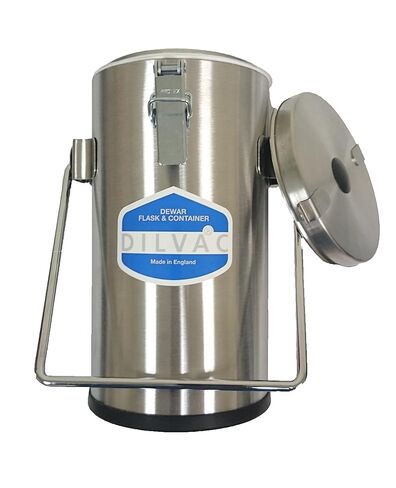 قارورة ديوار بغطاء من الفولاذ المقاوم للصدأ DILVAC ذات فتحة واسعة من SCILOGEX سعة 1 لتر - للنيتروجين السائل والغازات المسالة والثلج الجاف - زجاج مزدوج الجدران للتخزين المبرد مع مشابك غطاء وغطاء بفتحات تهوية - 4 عبوات in Saudi Arabia