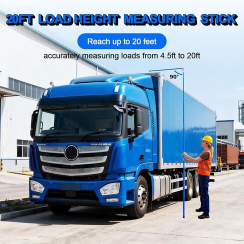 20FT Load Height Measuring Stick with Carrying Bag, Retractable Height Stick for Trucks, Truck Height Measuring Stick with Adjustable Pole, Accurately for Trucks, Car Haulers(Dark Blue) in Kuwait
