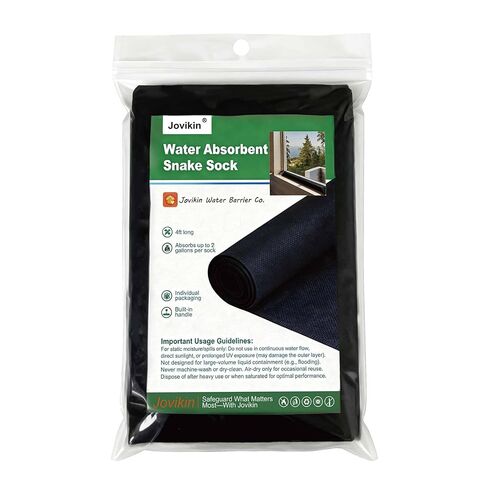 Super Absorbent Sock - 5" x 48" Water Absorbing Snake | 2 Gallon Capacity | Leak & Spill Control for Home, Basement & Industrial Spaces (Pack of 5) in Kuwait