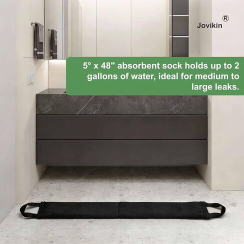 Super Absorbent Sock - 5" x 48" Water Absorbing Snake | 2 Gallon Capacity | Leak & Spill Control for Home, Basement & Industrial Spaces (Pack of 5) in Saudi Arabia