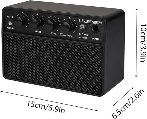 Mini Guitar Amp, Rechargeable 10W Electric Guitar Amplifier with Dual Channels for Practice Anywhere in Saudi Arabia