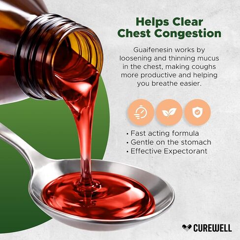 Tussin Guaifenesin Liquid | 100 mg Expectorant Syrup | Alcohol-Free & Sugar-Free | Cough and Cold Relief | Chest Congestion Relief | Thins & Loosens Mucus, 16 fl oz in Saudi Arabia
