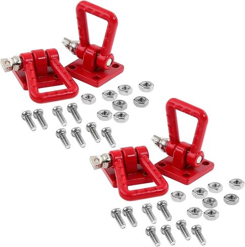2 مجموعات مقطورة تسلق معدنية السحب هوك زينة RC الملحقات ل 1/10 CRAWLER CAR AXIAL SCX10 D90 D110 TRX4 TRX6 REDCAT HOP-UP PARTS (RED) in Kuwait