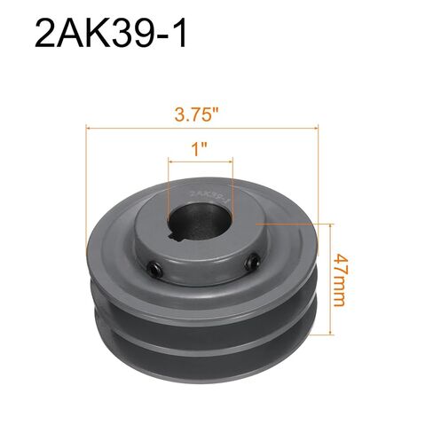 uxcell 2AK25-3/4 V-Belt Sheave 3/4"Bore x 2.55"OD Double Groove Web Sheave Bored-to-Size Sheave, Cast Iron, Belt Section for 4L or A Belt in Saudi Arabia