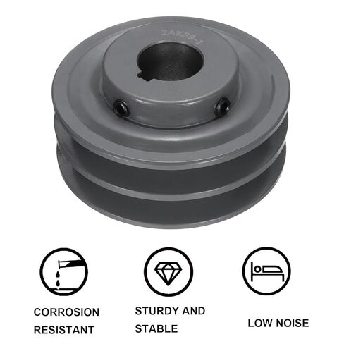 uxcell 2AK25-3/4 V-Belt Sheave 3/4"Bore x 2.55"OD Double Groove Web Sheave Bored-to-Size Sheave, Cast Iron, Belt Section for 4L or A Belt in Saudi Arabia