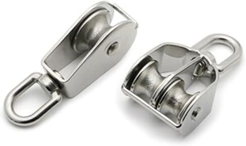 Pulleys Stainless Steel Pulley Single Wheel Swivel Lifting Rope 360 Degrees Rotatable Bearing Tools in Saudi Arabia