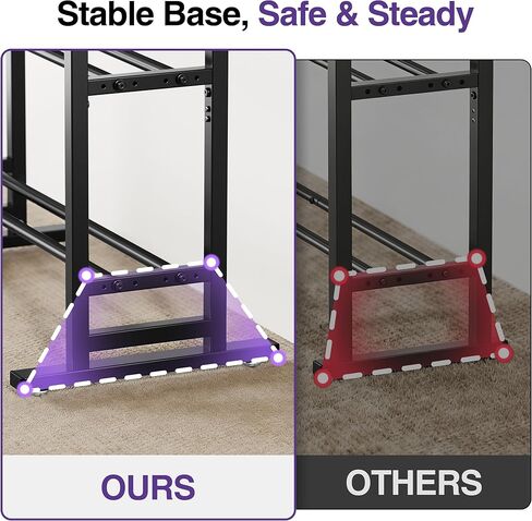 niffgaff 3 Tier Adjustable Dumbbell Rack, Weight Rack with Extended Base & Movable Hooks, 450 lb Capacity in Kuwait