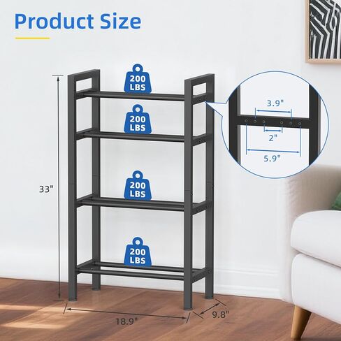 حامل دمبل من 4 طبقات، حامل وزن قابل للتعديل لصالة الألعاب الرياضية المنزلية، حامل ثقيل الوزن، تخزين أجراس كيتل بيل بسعة 800 رطل، منظم معدات التمرين (الرف فقط) in Kuwait