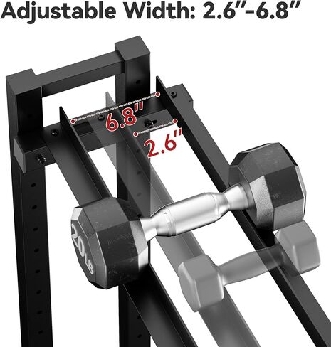 3-Tier Heavy-Duty Dumbbell and Plate Rack 1200LB Capacity, Adjustable Weight Storage Stand for Dumbbells, Kettlebells, Barbells & Weight Plates, Compact Multifunctional Organizer for Home Gym in Kuwait