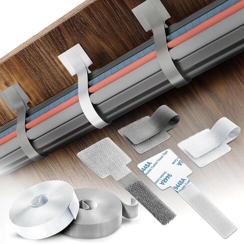 40 PCS ربط خطاف وخطوط حلقة مع أشرطة تمديد 2 لفات-منظم الحبل الظهر لزجة لإدارة كابل المكتب ، منظم سلك النايلون القابل للتعديل للمنزل والمكاتب (أسود) in Kuwait