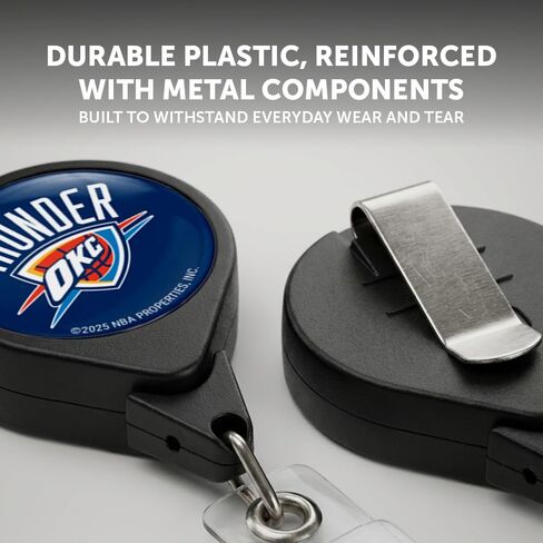 حامل شارة Desert Cactus Oklahoma City Thunder OKC القابل للسحب، بكرة معرف NBA مع مشبك تذكرة للحبل والعمل والمدرسة والمكتب (تصميم D) in Saudi Arabia