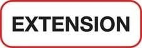 "Extension" Medical X-Ray Labels, 1/2"H X 1-1/2"W, Unlaminated, Roll of 1,000 in Kuwait