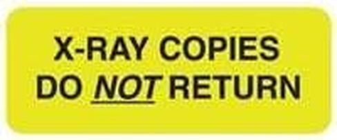 "X-RAY Copies DO NOT Return" Medical X-Ray Labels, 7/8"H x 2-1/4"W, Box of 420, Yellow in Kuwait