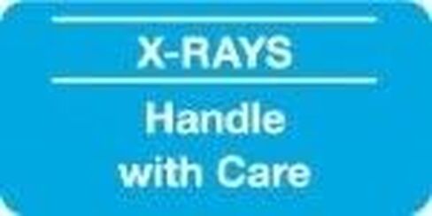 "X-Rays Handle with Care" Medical X-Ray Labels, 1"H x 2"W, Pack of 252, Blue in Kuwait