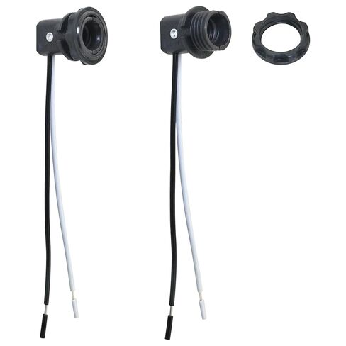 4PCS E12 Candelabra Base with 5.9 Inch Long Lead CUL Certified E12 Lamp Holder Candelabra Bulb Ring for Night Lights Chandeliers Ceiling Lights Table Lamps Black in Saudi Arabia