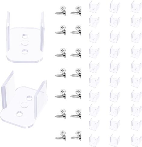 50Pcs LED Strip Light Clips Neon lamp Mounting Fixing Bracket PC Waterproof Clamp Holder with Screws for H-0612 LED Strip Lighting Cable Indoor and Outdoor in Saudi Arabia