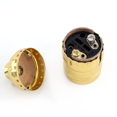 Vintage E27 Pendant Bulb Stand Retro E27 Lamp Holder Aluminum Socket Without Switch and Wire for Home Kitchen (Gold Without Switch and Wire) in Saudi Arabia