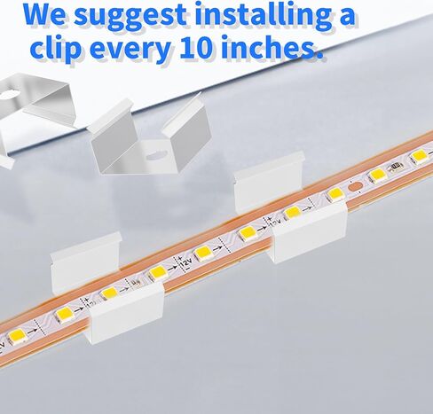 20 قطعة شريط إضاءة LED مشابك مصباح نيون دعامة تثبيت من الفولاذ المقاوم للصدأ مع براغي لكابل إضاءة شريط LED H-1113 داخلي وخارجي in Kuwait