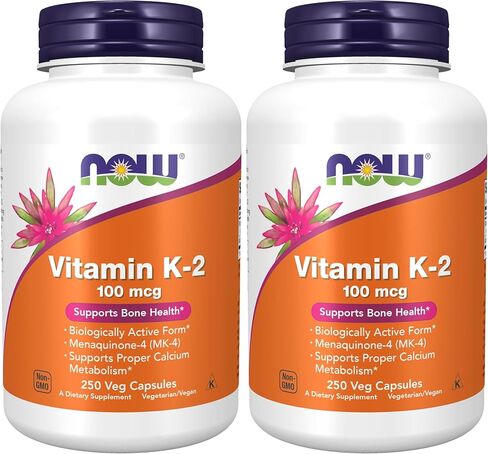 NOW Foods Supplements, Vitamin K-2 100 mcg, Menaquinone-4 (MK-4), Supports Bone Health*, 100 Veg Capsules in Saudi Arabia