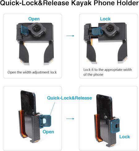 حامل هاتف xik Kayak مع كرة T-Bolt، حامل الهاتف الخلوي على مسار القارب، [قفل وإطلاق 1 ثانية] [قابل للتعديل 360 درجة]، يناسب الهواتف الذكية مقاس 4.7 بوصة - 7.2 بوصة in Kuwait