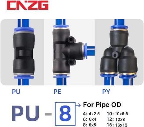 أنبوب موصل الهواء أنبوب تركيبات الإفراج السريع دفع المياه في خرطوم البلاستيك 4/6/8/10 مللي متر PU PY موصلات 1 قطعة (PY ، 6 مللي متر) in Kuwait