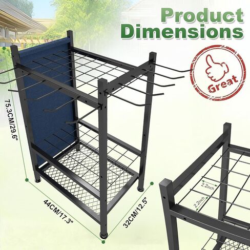 Garden Tool Organizer, Garden Yard Tool Rack for Garage, Garage Organization and Storage, Metal Yard Tools Storage up to 46 Tools/Rake/Broom/shovel/, Suitable for Garage, Yard, Patio, Shed in Kuwait