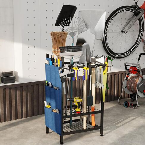 Garden Tool Organizer, Garden Yard Tool Rack for Garage, Garage Organization and Storage, Metal Yard Tools Storage up to 46 Tools/Rake/Broom/shovel/, Suitable for Garage, Yard, Patio, Shed in Kuwait