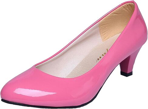 WUIWUIYU Womens Office Kitten Heels Pumps Slip On Evening Dress Work Cute Sexy Pump Shoes in Kuwait