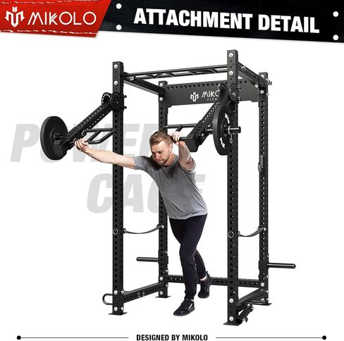 Mikolo 3"x3" Power Cage, 2000lbs Power Cage, Multi-Function Power Rack, Commercial Squat Rack for Home Gym with 3x3 Attachment Set, Jammer Arm, Lever Arm, Lat Pulldown, Leg Extension and Curl in Saudi Arabia