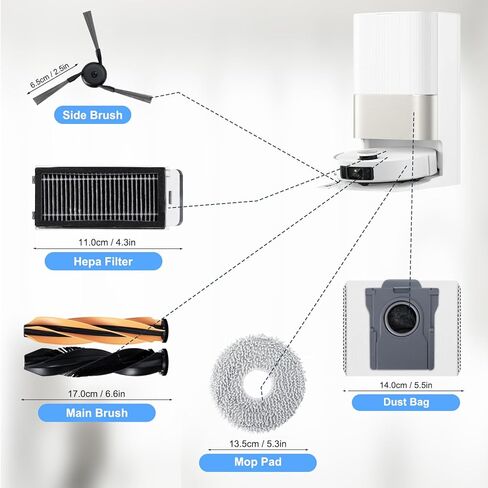 Accessorie Set for Dreame X50 Ultra Complete/L50 Ultra/L50 Pro Ultra/X50 Master/L40s Pro Ultra Vacuum Cleaner, for Mova V50 Ultra Complete Replacement Contain Roller Brush, Hepa-Filter in Kuwait