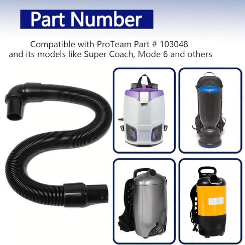 103048 Backpack Vacuum Hose, Static Dissipating Replacement Hose Compatible with ProTeam 1-1/2-Inch Cuffs, Fits Super Coach, Mode 6 and More Commercial Backpack Vacuums in Saudi Arabia