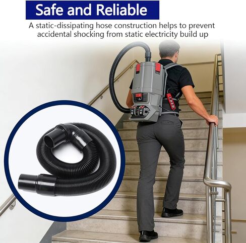 103048 Backpack Vacuum Hose, Static Dissipating Replacement Hose Compatible with ProTeam 1-1/2-Inch Cuffs, Fits Super Coach, Mode 6 and More Commercial Backpack Vacuums in Saudi Arabia
