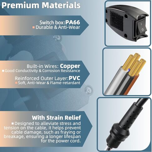 101610 Switch Cord Compatible with Pro Team Backpack Vacuum Parts - Vac Accessories Replacement Compatible with Pro Team Cylindrical Backpack Vacuum Cleaner 120V Switch Cord Assembly in Kuwait