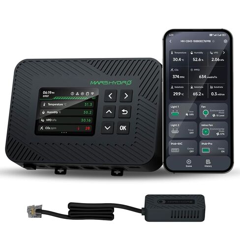 MARS HYDRO iControl لخيمة النمو، وحدة تحكم ذكية في غرفة النمو، بيئة ذكية مع درجة الحرارة والرطوبة وVPD ومؤقت ودورة in Kuwait