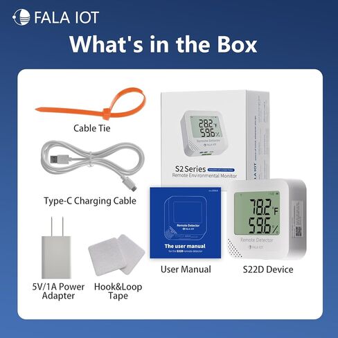 Remote WiFi Temperature & Humidity Sensor, No Subscription 24/7 Remote Temp Monitor with Email, Text Alerts, Sound & Light Alarm, Idea for RV, Pet, Greenhouse, Farm, Freezer, Server Room in Saudi Arabia