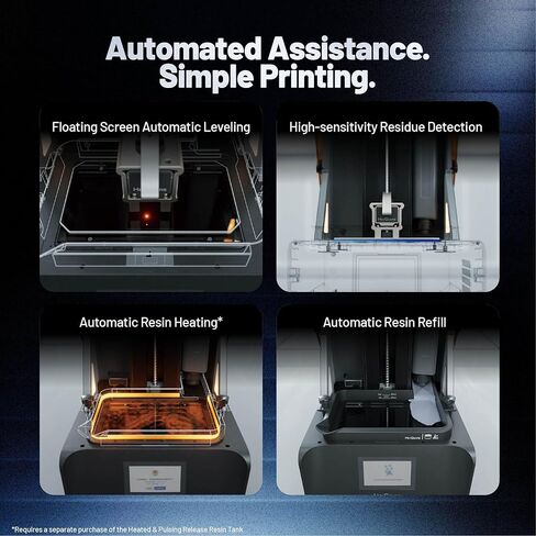 طابعة Reflex RS Turbo الراتنج ثلاثية الأبعاد مع شاشة كهرمانية، ونسبة تباين عالية تبلغ 566:1، وتوفر دقة عالية تبلغ ±2 ميكرومتر وسرعة عالية تبلغ 4.5 ثانية/طبقة، ومحور Z صناعي C5 وتسوية تلقائية in Kuwait