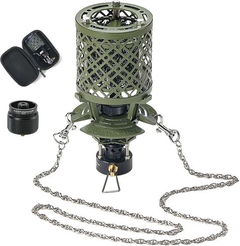 سخان غاز سطح المكتب Campingmoon مع علبة فارغة قابلة لإعادة التعبئة 110G للتخييم في الهواء الطلق T-Gasware Collaboration Limited Edition Black BKNX-92/BKTC-35 in Kuwait