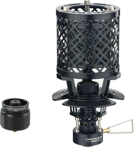 سخان غاز سطح المكتب Campingmoon مع علبة فارغة قابلة لإعادة التعبئة 110G للتخييم في الهواء الطلق T-Gasware Collaboration Limited Edition Black BKNX-92/BKTC-35 in Kuwait