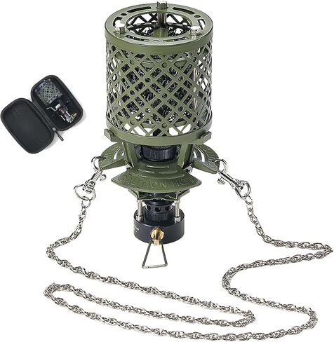 سخان غاز سطح المكتب Campingmoon مع علبة فارغة قابلة لإعادة التعبئة 110G للتخييم في الهواء الطلق T-Gasware Collaboration Limited Edition Black BKNX-92/BKTC-35 in Kuwait