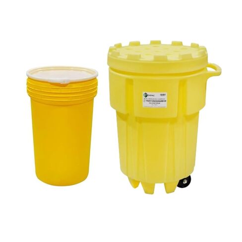 Enpac 95 Gallon Poly-Overpack Salvage Drum, 100% Polyethylene, Screw on Lid, UN/DOT/OSHA/EPA Compliant, Made in the USA, Yellow in Saudi Arabia